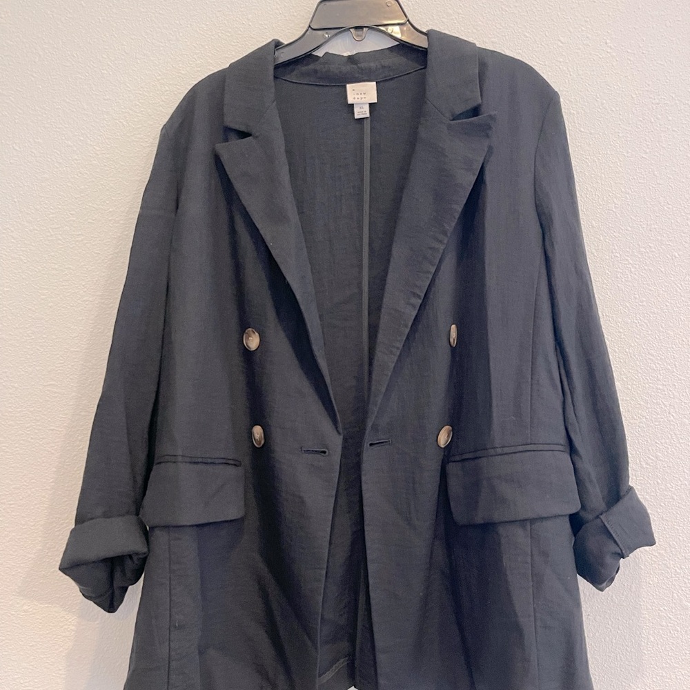 A New Day Double Breasted Black Blazer